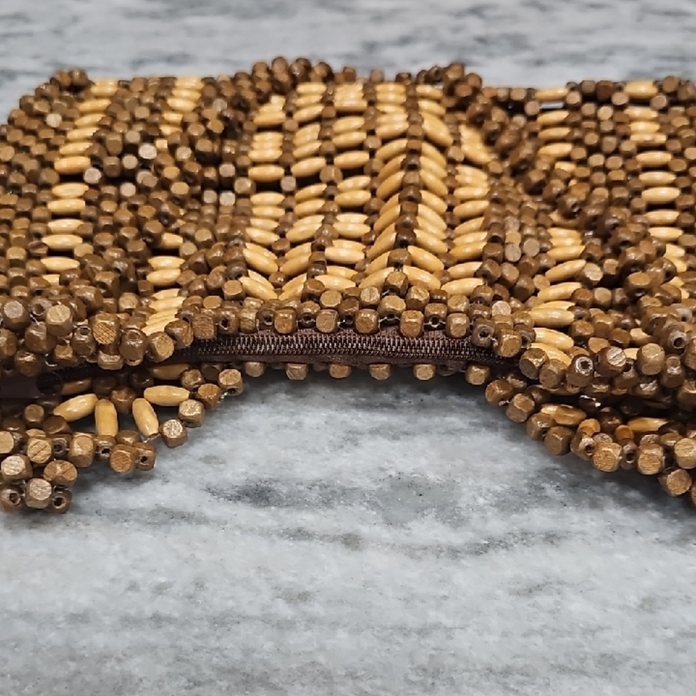 Elegant Brown Beaded Women's Bag - Picture 3 of 8